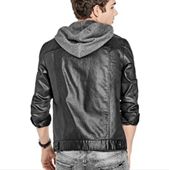 Men's G by Guess Coated Denim Jacket With Removable Hoodie XL - Picture 5 of 12